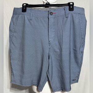 O'Neill Blue Striped Flat Front Shorts Lightweight Casual Wear Size 34